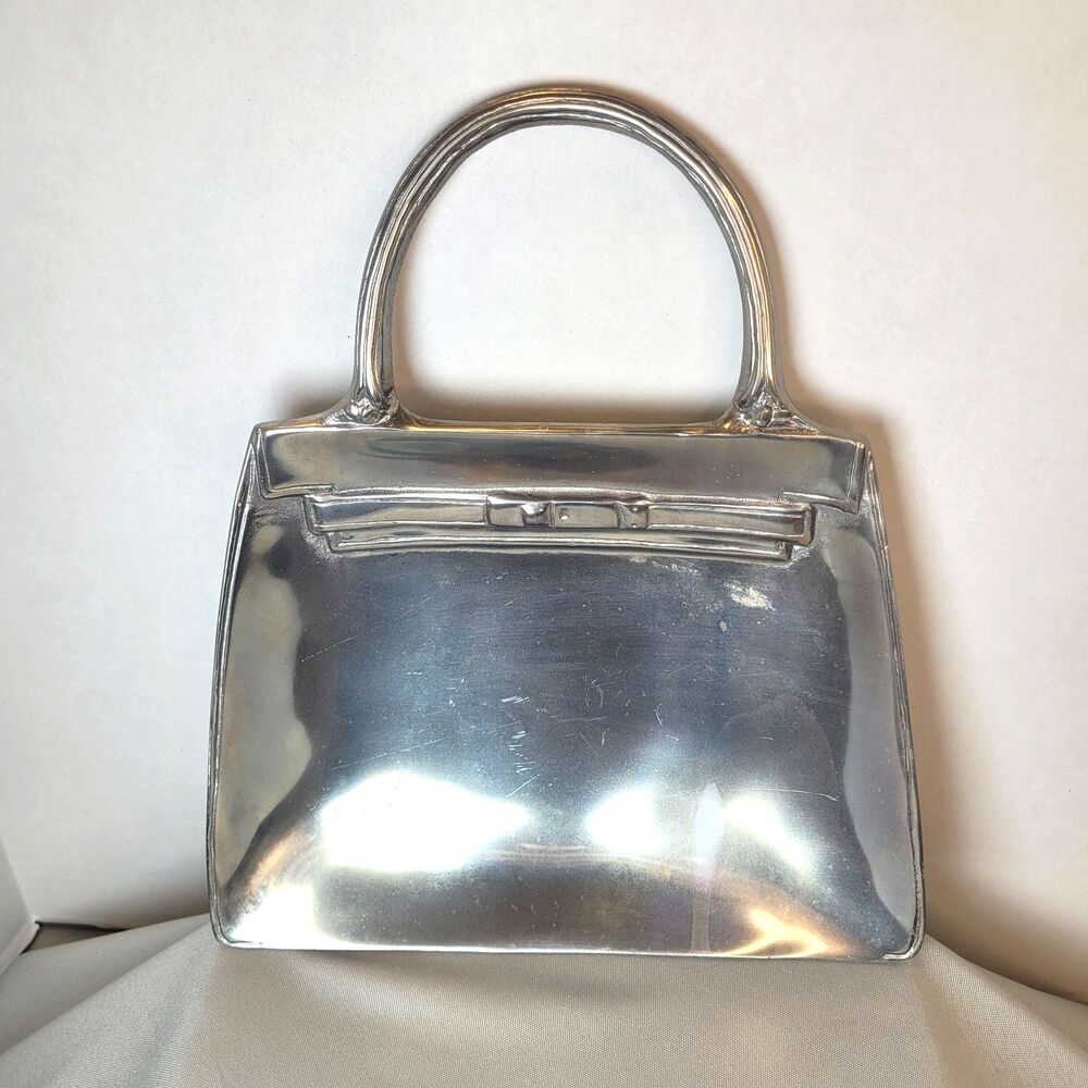 Mariposa Pewter Purse Handbag Shaped Cocktail Party Bowl Tray Trinket Catchall